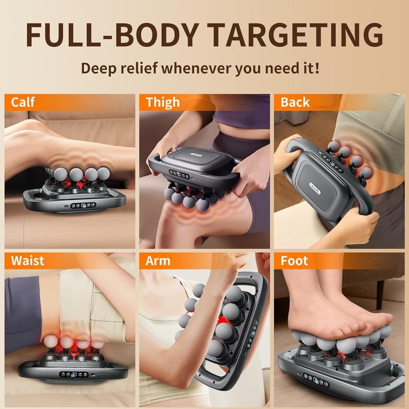 PulseSmith Pro 16-Head Deep Tissue Massage Gun | 30-Level Precision Recovery with Red-Light Therapy