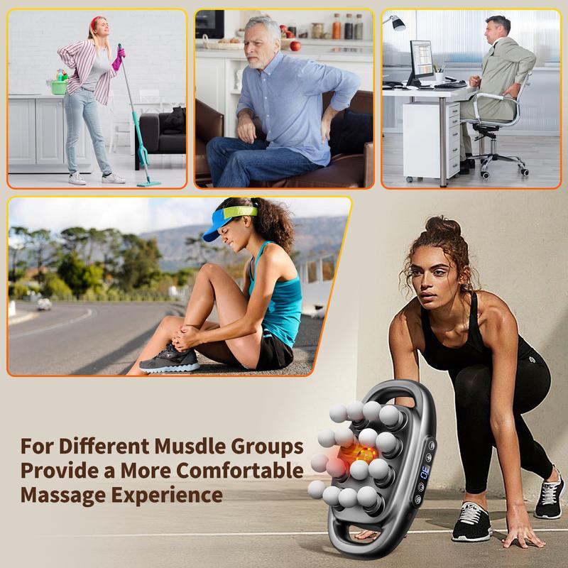PulseSmith Pro 16-Head Deep Tissue Massage Gun | 30-Level Precision Recovery with Red-Light Therapy